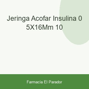 JERINGA ACOFAR INSULINA 0'5X16MM 10