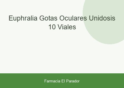 EUPHRALIA GOTAS OCULARES UNIDOSIS  10 VIALES