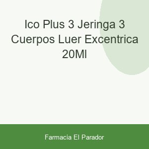 Ico Plus 3 Jeringa 3 Cuerpos Luer Excéntrica 20ml