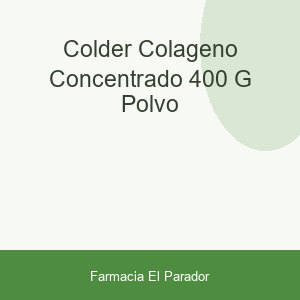 COLDER COLAGENO CONCENTRADO  400 G POLVO