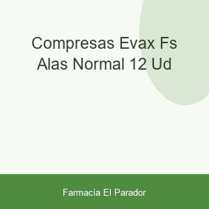 COMPRESAS EVAX FS ALAS NORMAL 12 UD
