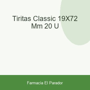 TIRITAS CLASSIC 19X72 MM. 20 U