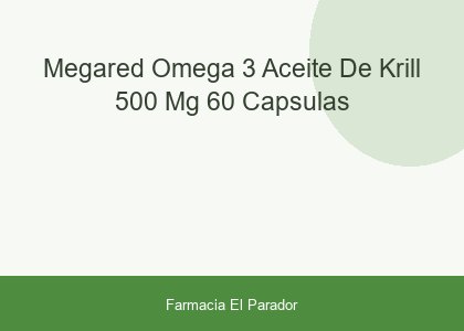 Megared Omega 3 Aceite de Krill 500 Mg 60 Cápsulas