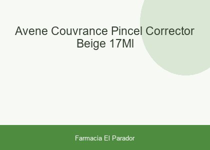 Avene Couvrance Pincel Corrector Beige 1.7ml