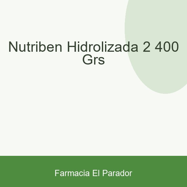 Nutriben Hidrolizada 2 400 Grs