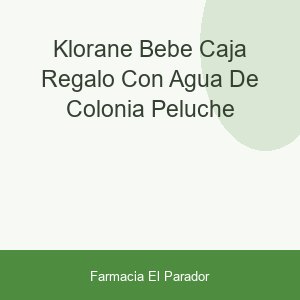 Klorane Bebé Caja Regalo con Agua de Colonia + Peluche