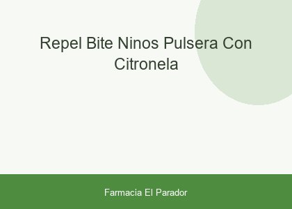 Repel Bite Niños Pulsera con Citronela