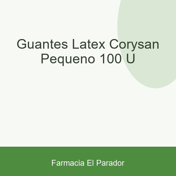 Guantes Latex Corysan Pequeño 100 U