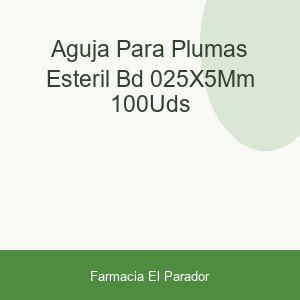 Aguja para Plumas Esteril Bd 0,25x5mm 100uds