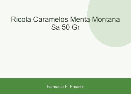 Ricola Caramelos Menta Montaña S/a 50 Gr