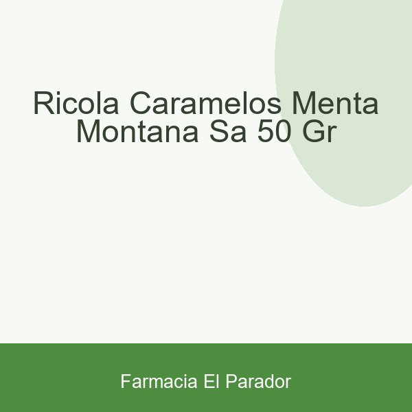 Ricola Caramelos Menta Montaña S/a 50 Gr