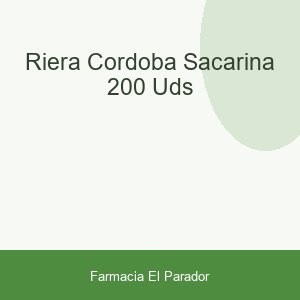 Riera Cordoba Sacarina 200 Uds