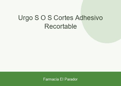 Urgo S. O. S. Cortes Adhesivo Recortable