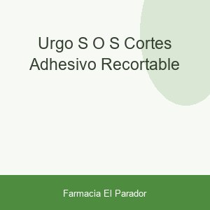 Urgo S. O. S. Cortes Adhesivo Recortable