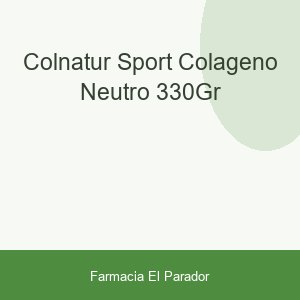 Colnatur Sport colágeno neutro 330gr