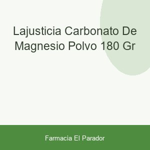 Lajusticia Carbonato De Magnesio Polvo 180 gr