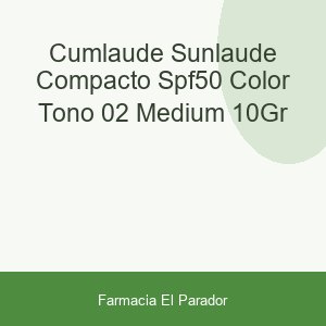 Cumlaude Sunlaude Compacto Spf50+ Color Tono 02 Medium 10gr