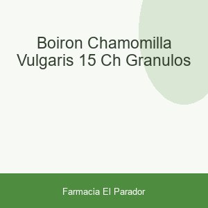 Boiron Chamomilla Vulgaris 15 Ch Granulos