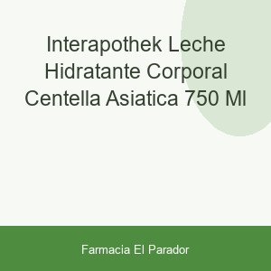 Interapothek Leche Hidratante Corporal Centella Asiática 750 ml
