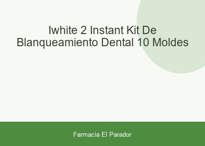 iWhite 2 Instant Kit De Blanqueamiento Dental 10 moldes