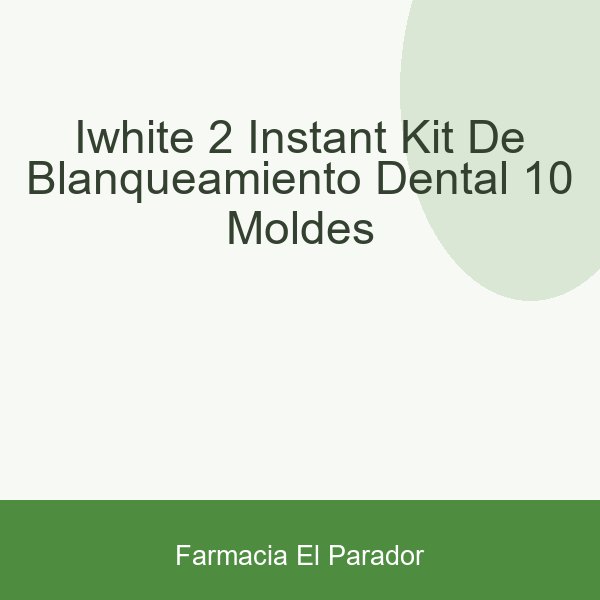 iWhite 2 Instant Kit De Blanqueamiento Dental 10 moldes
