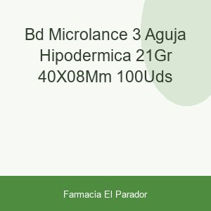 Bd Microlance 3 Aguja Hipodérmica 21gr 40x0,8mm 100uds