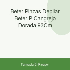 Beter Pinzas Depilar Beter P Cangrejo Dorada 9,3cm