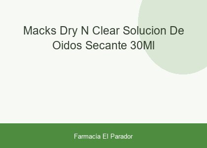 Macks Dry-n-clear Solución de Oídos Secante 30ml