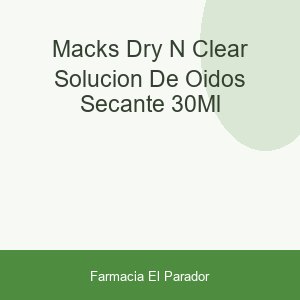 Macks Dry-n-clear Solución de Oídos Secante 30ml